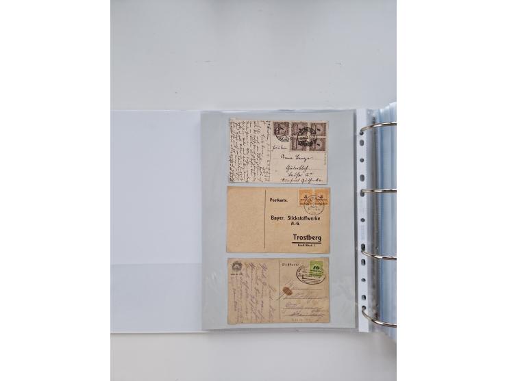 1920/23, umfangreiche Sammlung mit über 4600 Briefen, Karten und Ganzsachen. Dabei interessante Frankaturen, Blockeinheiten, 