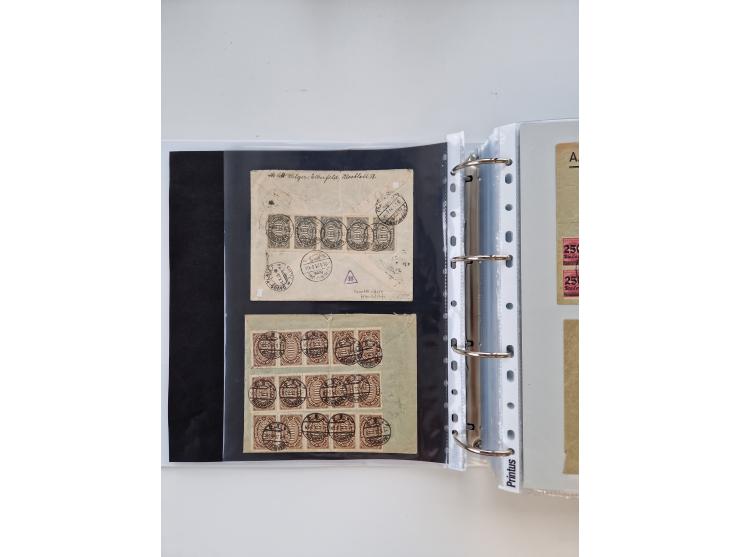 1920/23, umfangreiche Sammlung mit über 4600 Briefen, Karten und Ganzsachen. Dabei interessante Frankaturen, Blockeinheiten, 
