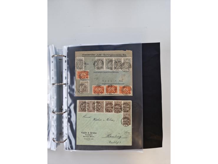 1920/23, umfangreiche Sammlung mit über 4600 Briefen, Karten und Ganzsachen. Dabei interessante Frankaturen, Blockeinheiten, 