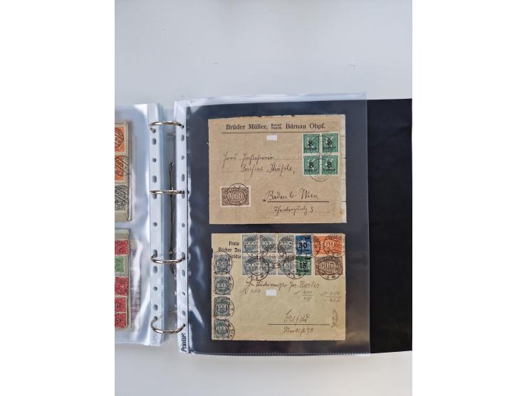 1920/23, umfangreiche Sammlung mit über 4600 Briefen, Karten und Ganzsachen. Dabei interessante Frankaturen, Blockeinheiten, 