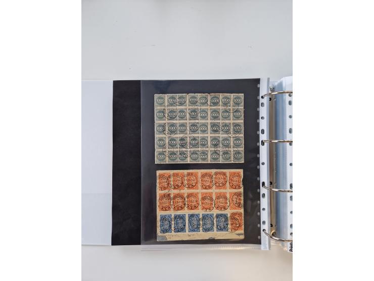 1920/23, umfangreiche Sammlung mit über 4600 Briefen, Karten und Ganzsachen. Dabei interessante Frankaturen, Blockeinheiten, 