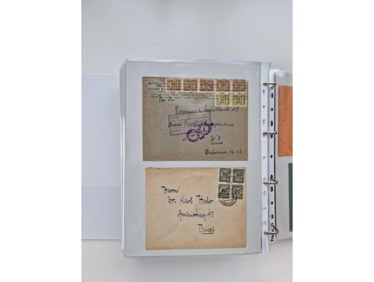 1920/23, umfangreiche Sammlung mit über 4600 Briefen, Karten und Ganzsachen. Dabei interessante Frankaturen, Blockeinheiten, 