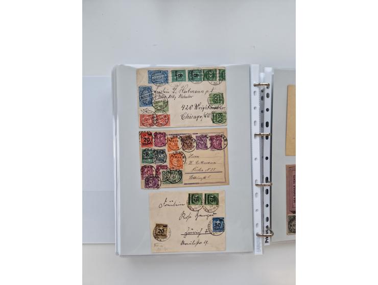 1920/23, umfangreiche Sammlung mit über 4600 Briefen, Karten und Ganzsachen. Dabei interessante Frankaturen, Blockeinheiten, 