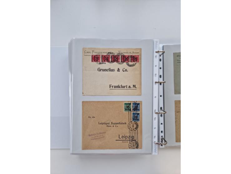 1920/23, umfangreiche Sammlung mit über 4600 Briefen, Karten und Ganzsachen. Dabei interessante Frankaturen, Blockeinheiten, 