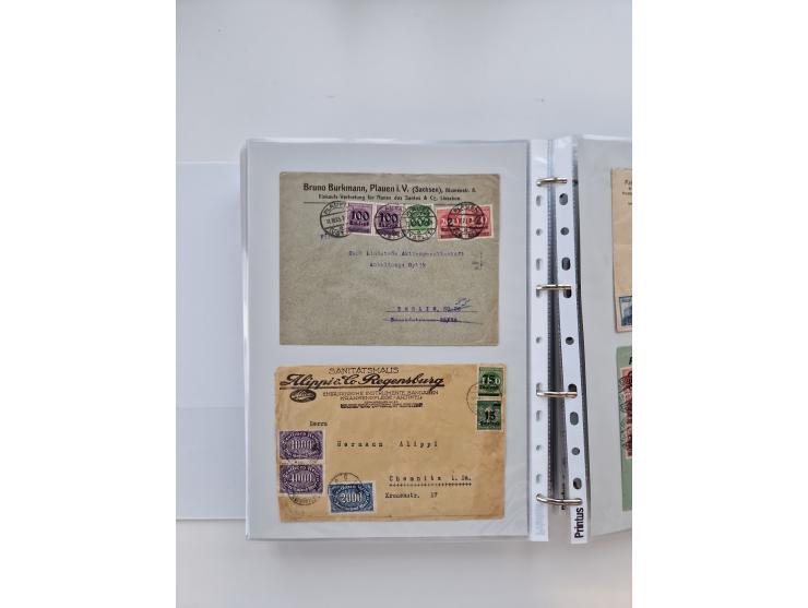 1920/23, umfangreiche Sammlung mit über 4600 Briefen, Karten und Ganzsachen. Dabei interessante Frankaturen, Blockeinheiten, 