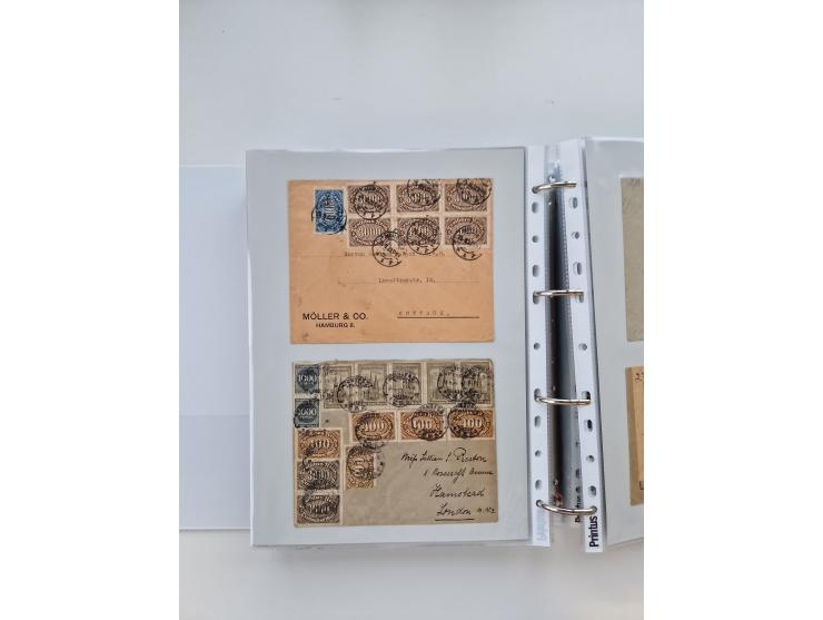 1920/23, umfangreiche Sammlung mit über 4600 Briefen, Karten und Ganzsachen. Dabei interessante Frankaturen, Blockeinheiten, 
