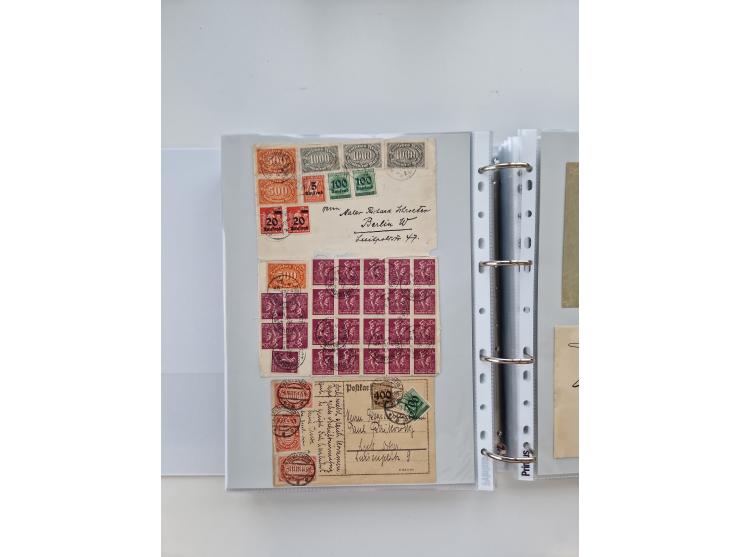 1920/23, umfangreiche Sammlung mit über 4600 Briefen, Karten und Ganzsachen. Dabei interessante Frankaturen, Blockeinheiten, 