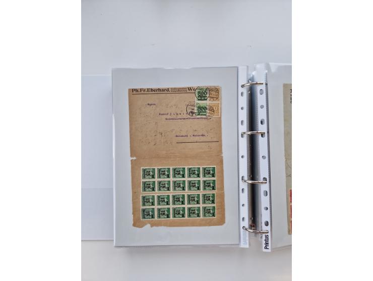 1920/23, umfangreiche Sammlung mit über 4600 Briefen, Karten und Ganzsachen. Dabei interessante Frankaturen, Blockeinheiten, 