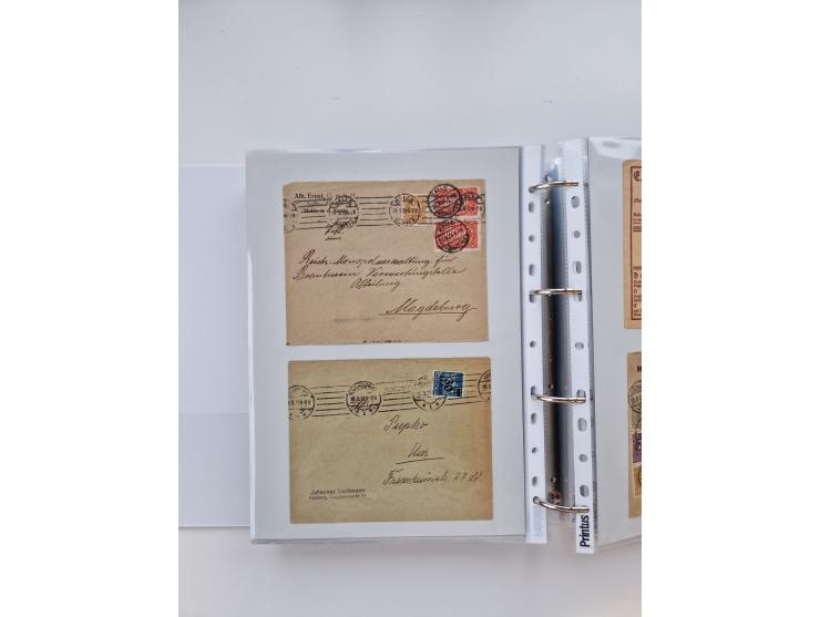 1920/23, umfangreiche Sammlung mit über 4600 Briefen, Karten und Ganzsachen. Dabei interessante Frankaturen, Blockeinheiten, 