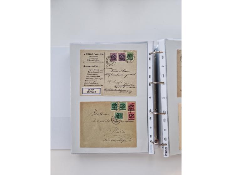 1920/23, umfangreiche Sammlung mit über 4600 Briefen, Karten und Ganzsachen. Dabei interessante Frankaturen, Blockeinheiten, 