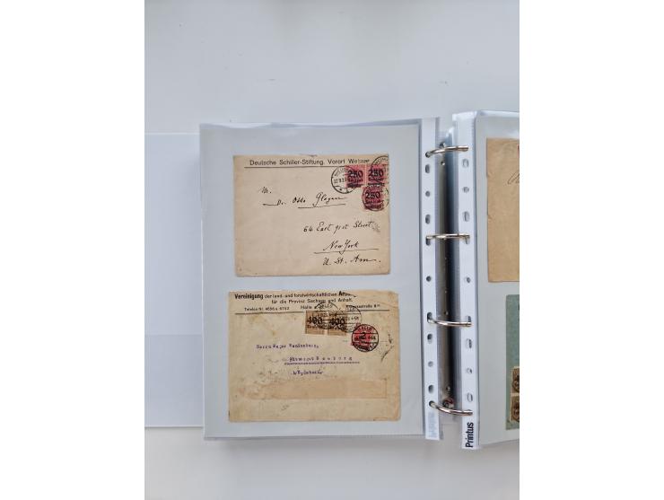 1920/23, umfangreiche Sammlung mit über 4600 Briefen, Karten und Ganzsachen. Dabei interessante Frankaturen, Blockeinheiten, 