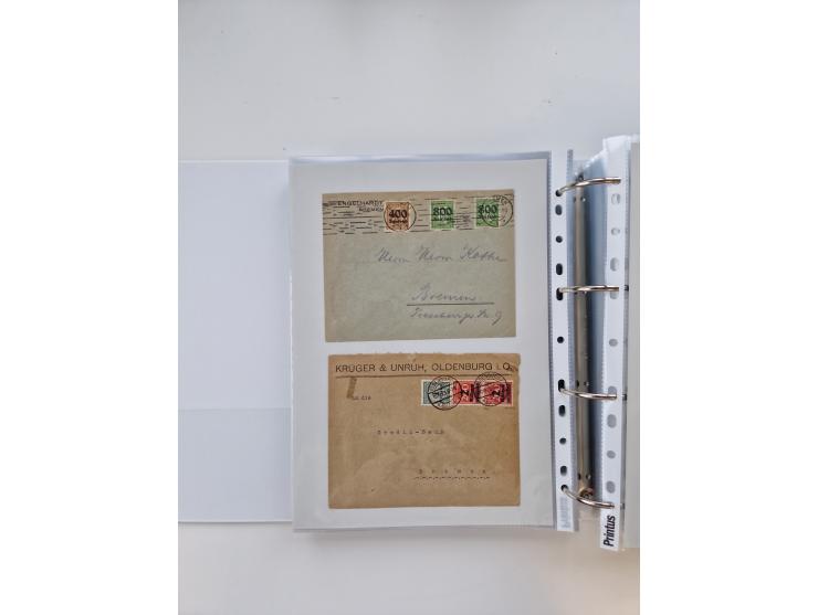 1920/23, umfangreiche Sammlung mit über 4600 Briefen, Karten und Ganzsachen. Dabei interessante Frankaturen, Blockeinheiten, 