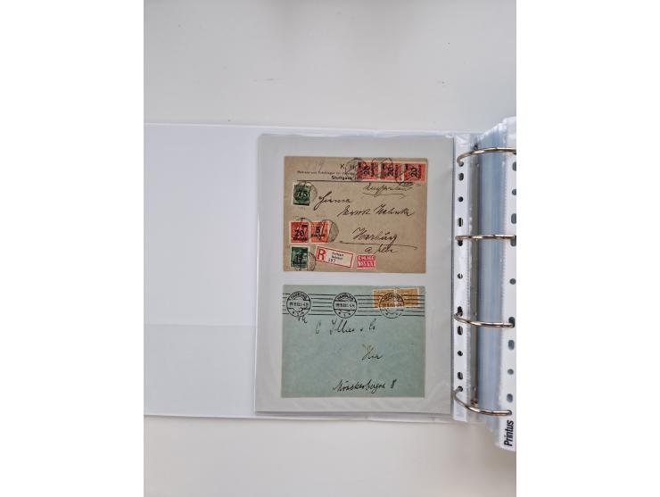 1920/23, umfangreiche Sammlung mit über 4600 Briefen, Karten und Ganzsachen. Dabei interessante Frankaturen, Blockeinheiten, 
