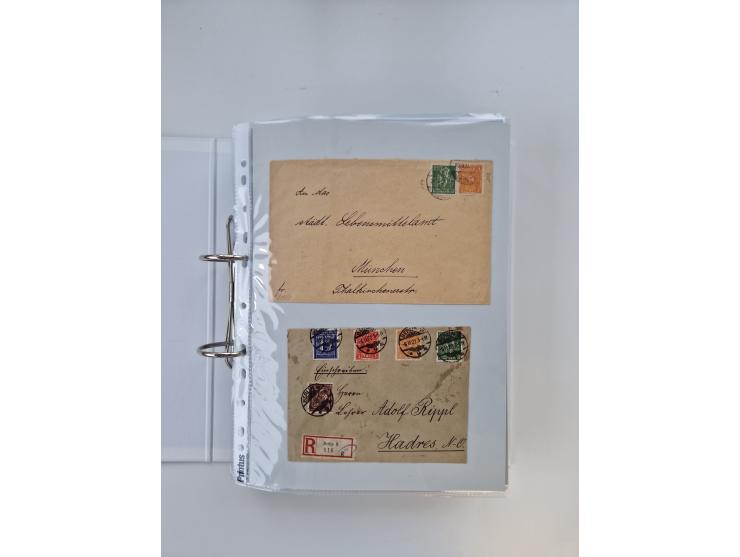 1920/23, umfangreiche Sammlung mit über 4600 Briefen, Karten und Ganzsachen. Dabei interessante Frankaturen, Blockeinheiten, 