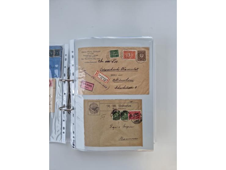 1920/23, umfangreiche Sammlung mit über 4600 Briefen, Karten und Ganzsachen. Dabei interessante Frankaturen, Blockeinheiten, 