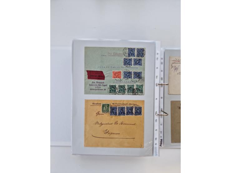 1920/23, umfangreiche Sammlung mit über 4600 Briefen, Karten und Ganzsachen. Dabei interessante Frankaturen, Blockeinheiten, 