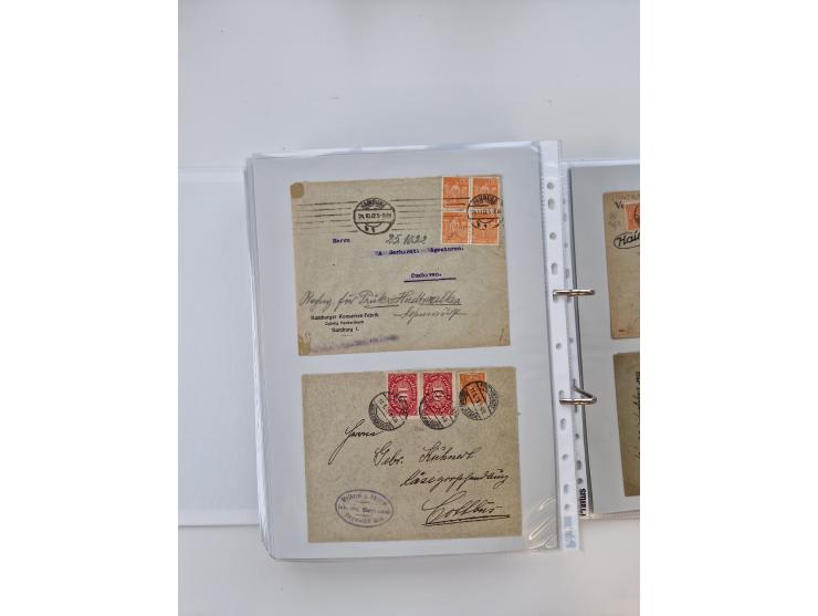 1920/23, umfangreiche Sammlung mit über 4600 Briefen, Karten und Ganzsachen. Dabei interessante Frankaturen, Blockeinheiten, 