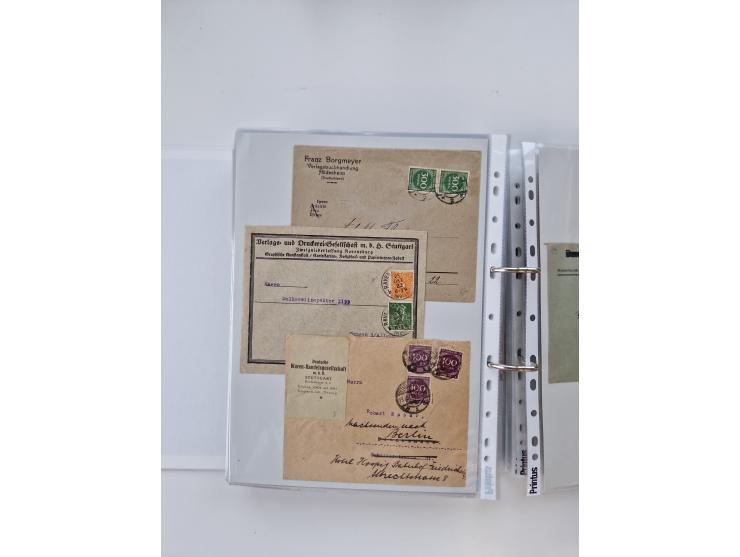 1920/23, umfangreiche Sammlung mit über 4600 Briefen, Karten und Ganzsachen. Dabei interessante Frankaturen, Blockeinheiten, 