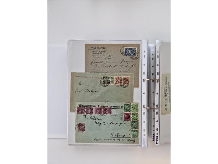 1920/23, umfangreiche Sammlung mit über 4600 Briefen, Karten und Ganzsachen. Dabei interessante Frankaturen, Blockeinheiten, 
