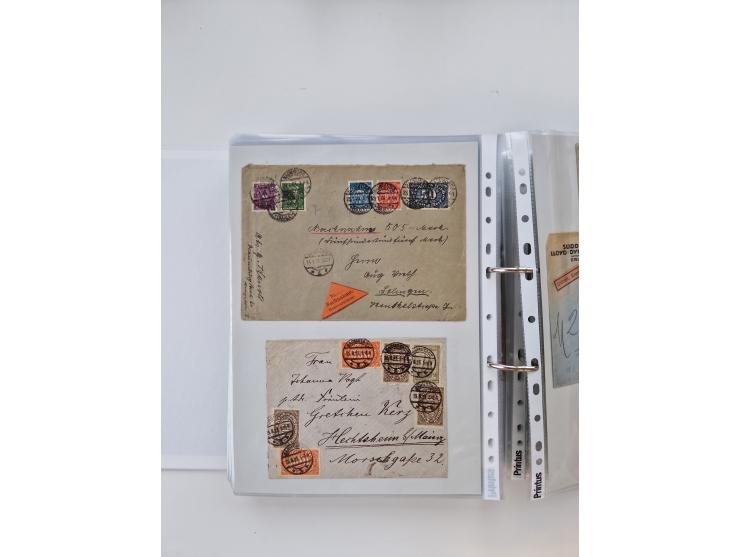 1920/23, umfangreiche Sammlung mit über 4600 Briefen, Karten und Ganzsachen. Dabei interessante Frankaturen, Blockeinheiten, 