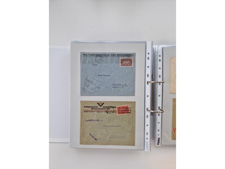1920/23, umfangreiche Sammlung mit über 4600 Briefen, Karten und Ganzsachen. Dabei interessante Frankaturen, Blockeinheiten, 