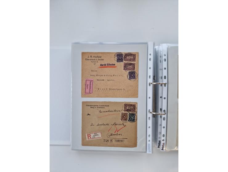 1920/23, umfangreiche Sammlung mit über 4600 Briefen, Karten und Ganzsachen. Dabei interessante Frankaturen, Blockeinheiten, 