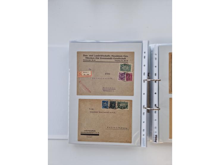1920/23, umfangreiche Sammlung mit über 4600 Briefen, Karten und Ganzsachen. Dabei interessante Frankaturen, Blockeinheiten, 