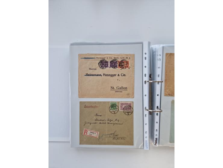 1920/23, umfangreiche Sammlung mit über 4600 Briefen, Karten und Ganzsachen. Dabei interessante Frankaturen, Blockeinheiten, 