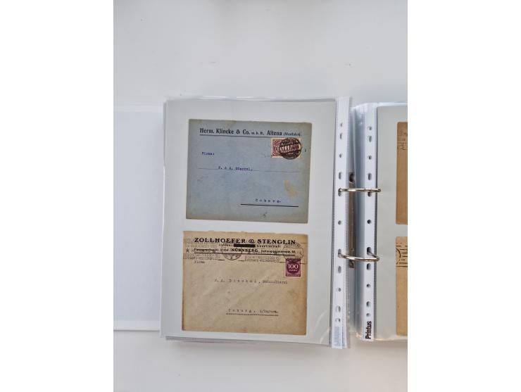 1920/23, umfangreiche Sammlung mit über 4600 Briefen, Karten und Ganzsachen. Dabei interessante Frankaturen, Blockeinheiten, 