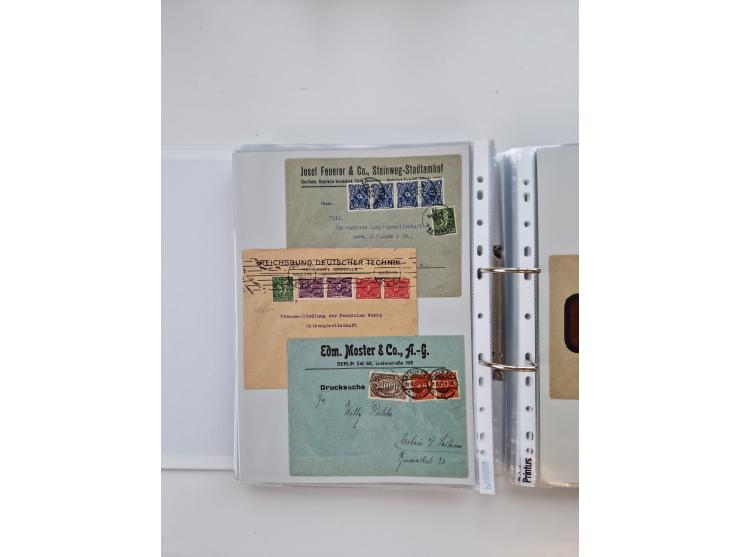 1920/23, umfangreiche Sammlung mit über 4600 Briefen, Karten und Ganzsachen. Dabei interessante Frankaturen, Blockeinheiten, 