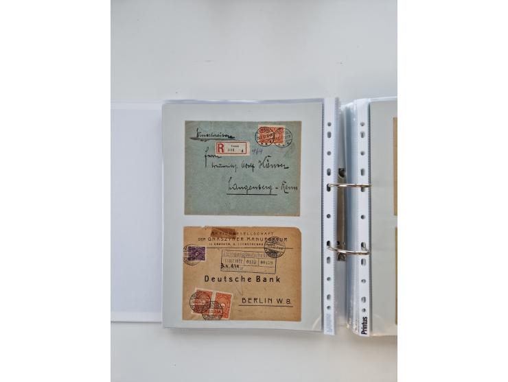 1920/23, umfangreiche Sammlung mit über 4600 Briefen, Karten und Ganzsachen. Dabei interessante Frankaturen, Blockeinheiten, 