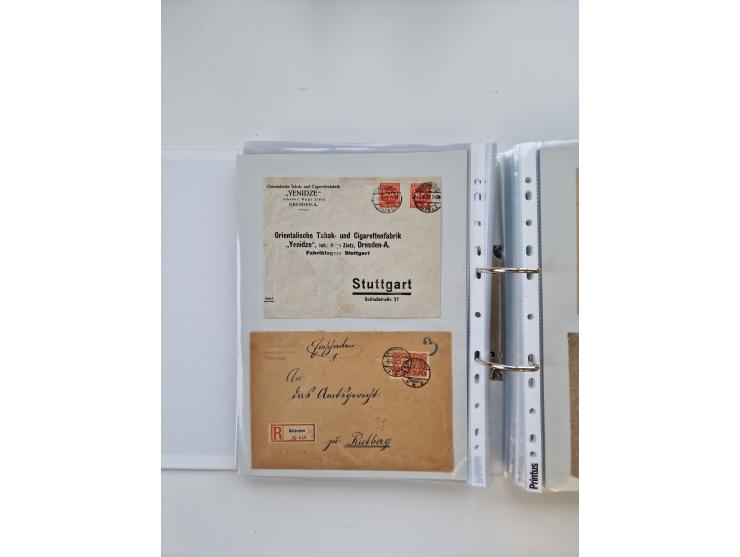 1920/23, umfangreiche Sammlung mit über 4600 Briefen, Karten und Ganzsachen. Dabei interessante Frankaturen, Blockeinheiten, 