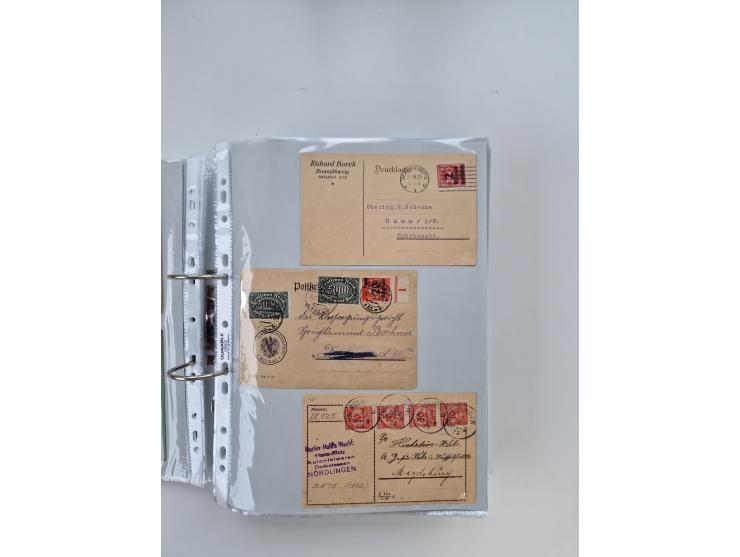 1920/23, umfangreiche Sammlung mit über 4600 Briefen, Karten und Ganzsachen. Dabei interessante Frankaturen, Blockeinheiten, 