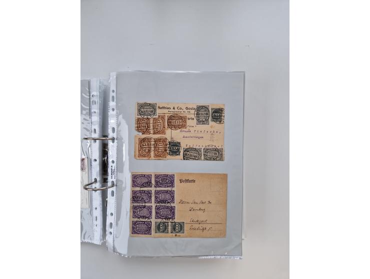1920/23, umfangreiche Sammlung mit über 4600 Briefen, Karten und Ganzsachen. Dabei interessante Frankaturen, Blockeinheiten, 