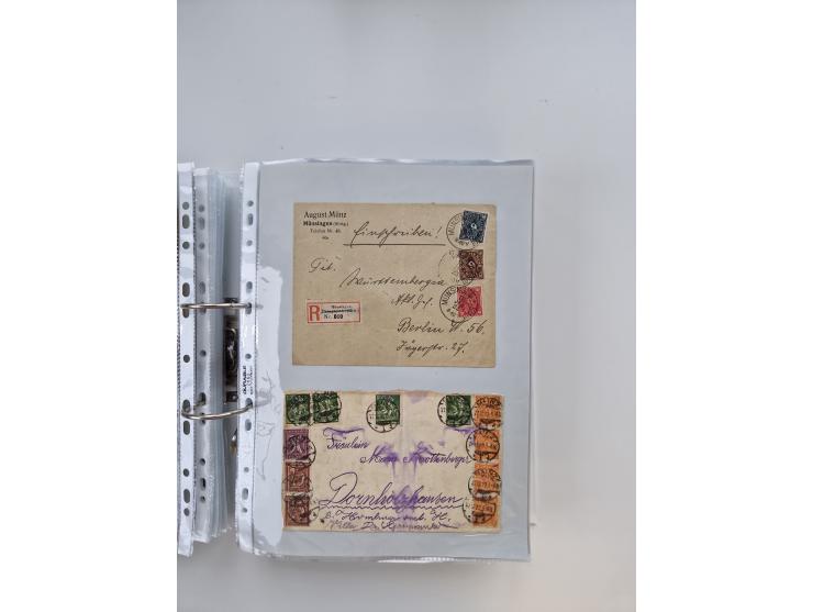 1920/23, umfangreiche Sammlung mit über 4600 Briefen, Karten und Ganzsachen. Dabei interessante Frankaturen, Blockeinheiten, 