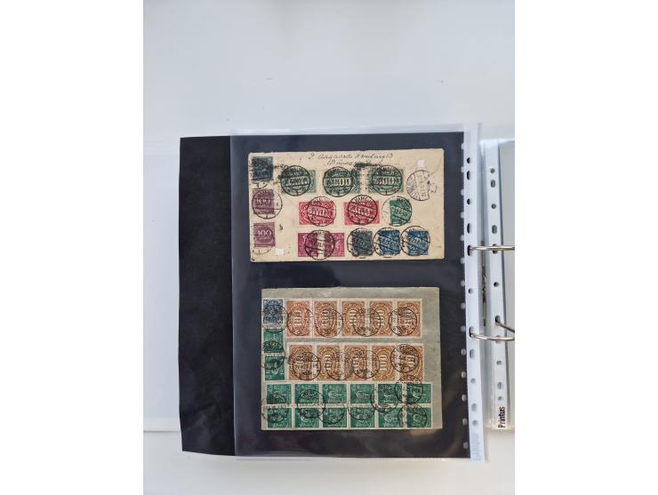 1920/23, umfangreiche Sammlung mit über 4600 Briefen, Karten und Ganzsachen. Dabei interessante Frankaturen, Blockeinheiten, 