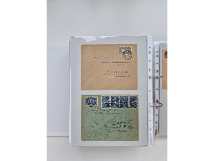 1920/23, umfangreiche Sammlung mit über 4600 Briefen, Karten und Ganzsachen. Dabei interessante Frankaturen, Blockeinheiten, 
