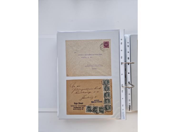 1920/23, umfangreiche Sammlung mit über 4600 Briefen, Karten und Ganzsachen. Dabei interessante Frankaturen, Blockeinheiten, 