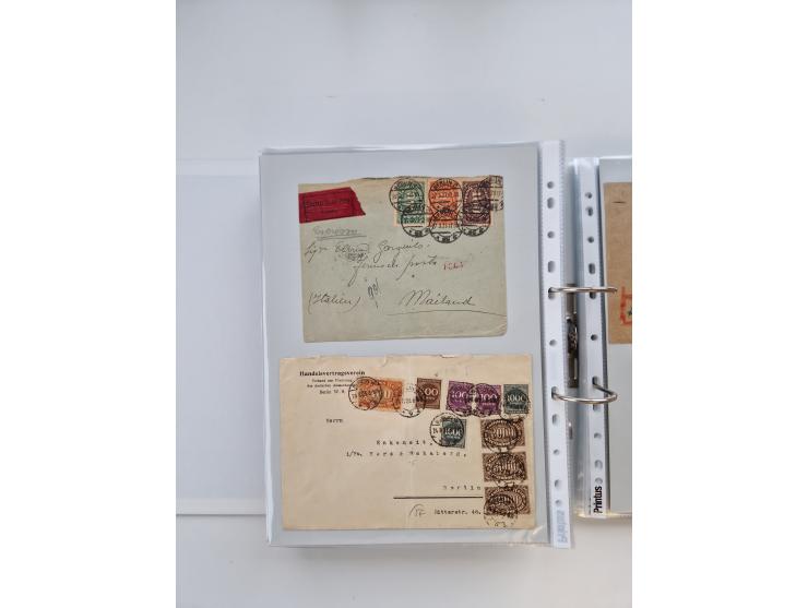 1920/23, umfangreiche Sammlung mit über 4600 Briefen, Karten und Ganzsachen. Dabei interessante Frankaturen, Blockeinheiten, 