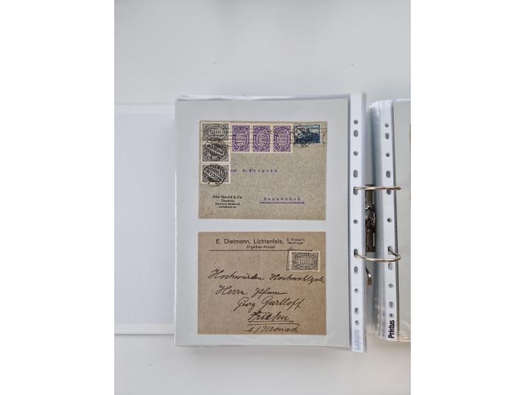 1920/23, umfangreiche Sammlung mit über 4600 Briefen, Karten und Ganzsachen. Dabei interessante Frankaturen, Blockeinheiten, 