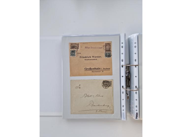 1920/23, umfangreiche Sammlung mit über 4600 Briefen, Karten und Ganzsachen. Dabei interessante Frankaturen, Blockeinheiten, 