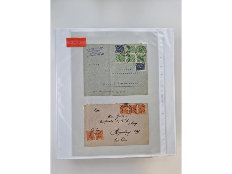 1920/23, umfangreiche Sammlung mit über 4600 Briefen, Karten und Ganzsachen. Dabei interessante Frankaturen, Blockeinheiten, 