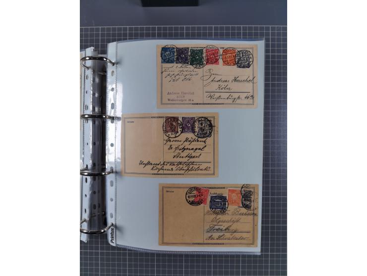 1920/23, interessante Sammlung mit ca. 570 Briefen, Karten und Ganzsachen inkl. Dienstmarken. Dabei Einzel- und Mehrfachfrank