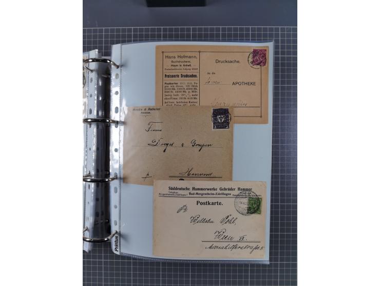 1920/23, interessante Sammlung mit ca. 570 Briefen, Karten und Ganzsachen inkl. Dienstmarken. Dabei Einzel- und Mehrfachfrank