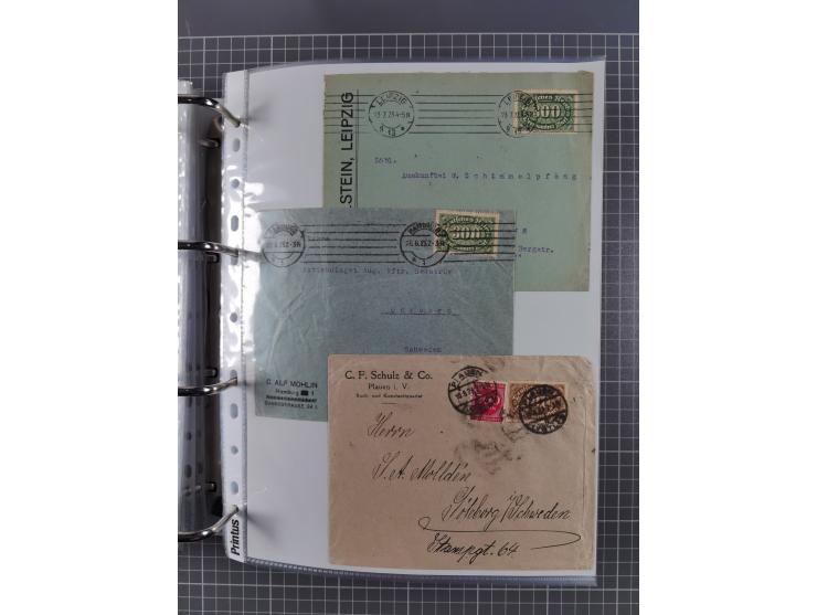 1920/23, interessante Sammlung mit ca. 570 Briefen, Karten und Ganzsachen inkl. Dienstmarken. Dabei Einzel- und Mehrfachfrank