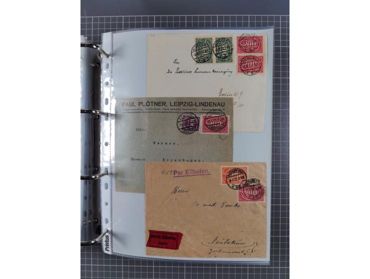 1920/23, interessante Sammlung mit ca. 570 Briefen, Karten und Ganzsachen inkl. Dienstmarken. Dabei Einzel- und Mehrfachfrank