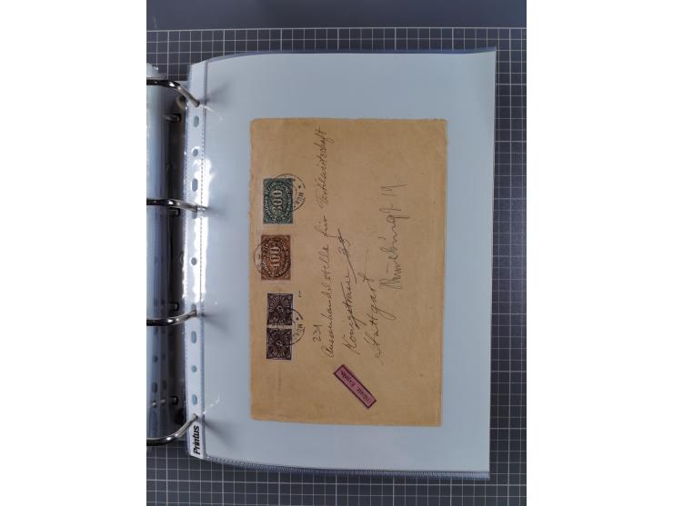 1920/23, interessante Sammlung mit ca. 570 Briefen, Karten und Ganzsachen inkl. Dienstmarken. Dabei Einzel- und Mehrfachfrank