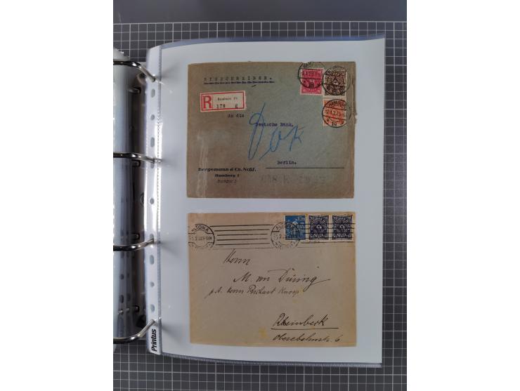 1920/23, interessante Sammlung mit ca. 570 Briefen, Karten und Ganzsachen inkl. Dienstmarken. Dabei Einzel- und Mehrfachfrank
