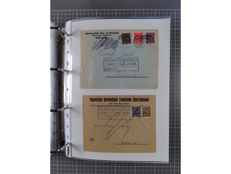 1920/23, interessante Sammlung mit ca. 570 Briefen, Karten und Ganzsachen inkl. Dienstmarken. Dabei Einzel- und Mehrfachfrank