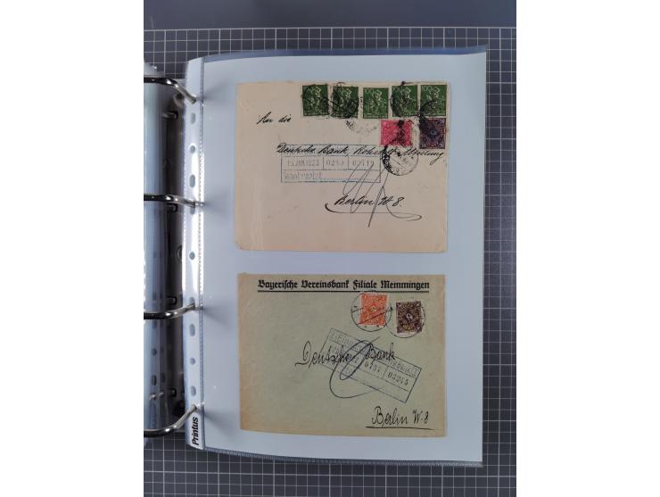 1920/23, interessante Sammlung mit ca. 570 Briefen, Karten und Ganzsachen inkl. Dienstmarken. Dabei Einzel- und Mehrfachfrank